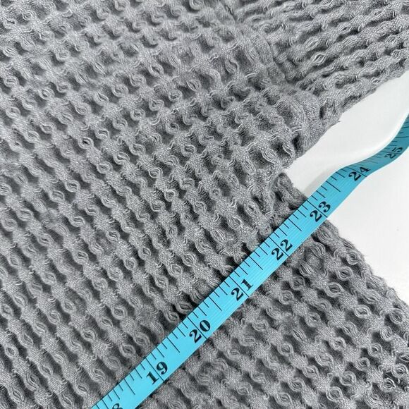 Mod-o-doc Waffle Knit Open Front Cardigan Pockets 100% Cotton Gray Women’s Large - Picture 6 of 9